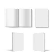 Naklejka premium Set of blank book cover template. Isolated on white background.