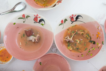 Empty painted ceramic bowl after eat