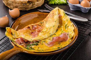 Ham and egg omelette