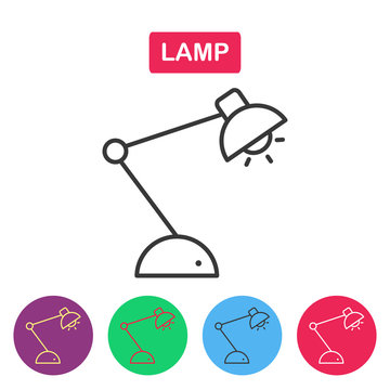 Lamp Line Icon on white background.