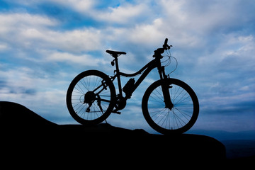 Fototapeta na wymiar Bicycle park on hill mountain