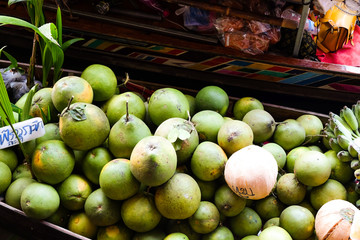 Traditional fruit and vegetable in floating market