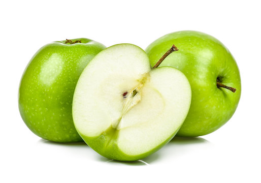 Green apple isolated on the white background