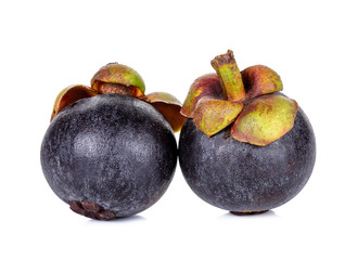 Mangosteen isolated on the white background