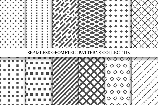 Collection of geometric seamless patterns.