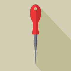 Sharp Awl Tool. Flat design vector illustration