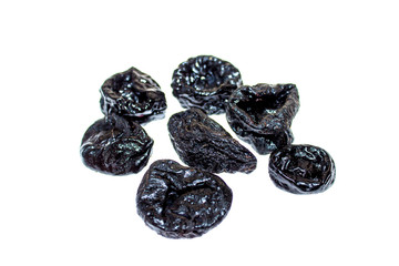 Prunes on a white background