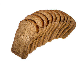 rye bread on a white background