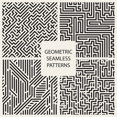 Collection of striped seamless geometric patterns.