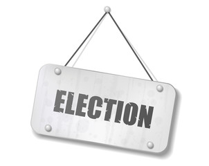 Vintage old chrome sign with Election text, Vector Illustration