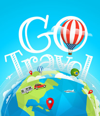 Summer travel vector illustration. Go travel concept