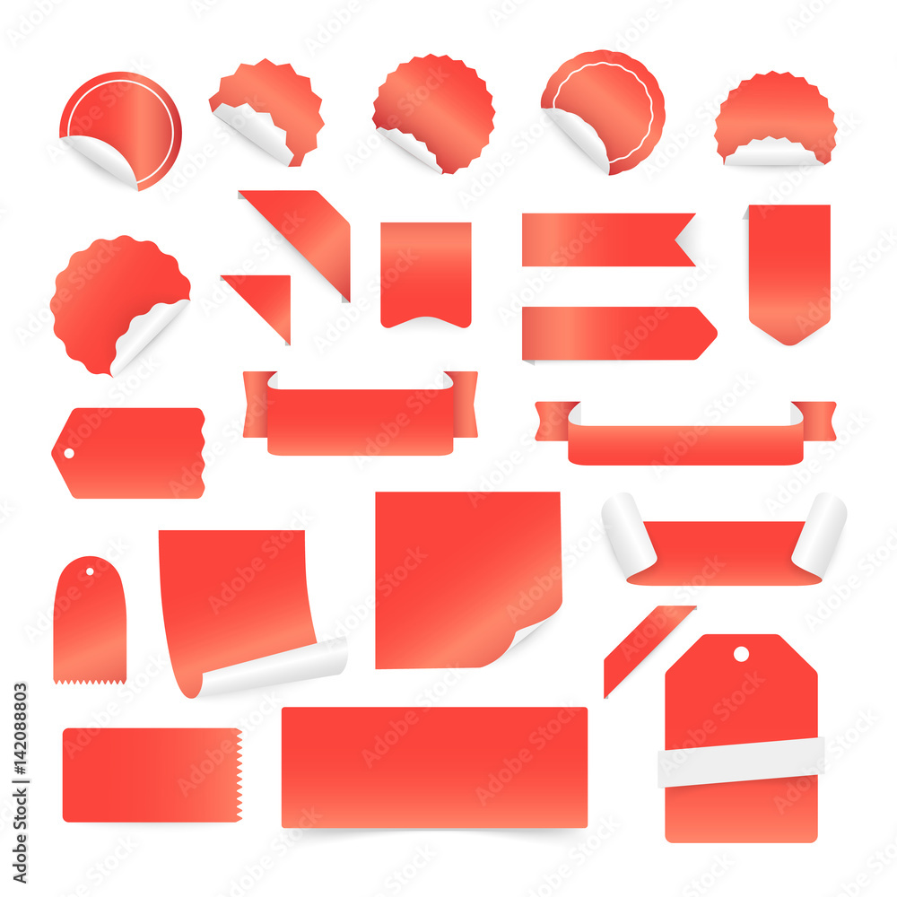 Poster paper stickers and labels isolated on white background. vector clip-art. template for a text