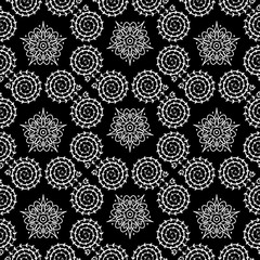 Vector seamless pattern. Repeating Flowers and Stars
