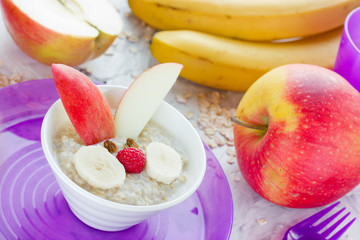 Bunny rabbit oatmeal porridge Easter breakfast