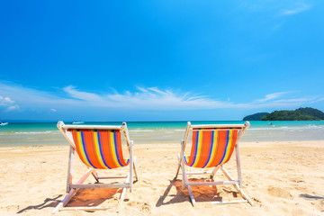 Outdoor chiar at the tropical beach