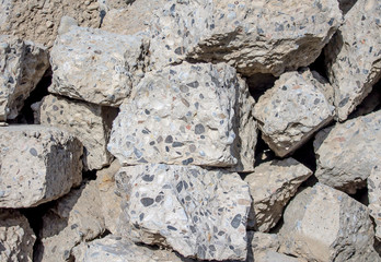 Broken concrete stones
