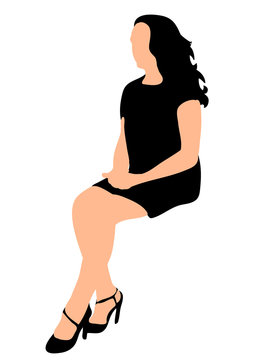 Silhouette of a girl sideways sitting