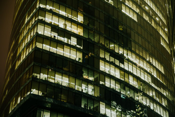 Obraz premium Skyscrapers at night, Moscow International Business Center - Moscow-City, Russia