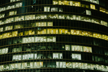 Skyscrapers at night, Moscow International Business Center - Moscow-City, Russia