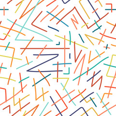 Colorful children hand drawn seamless pattern.