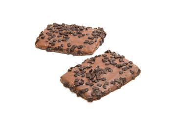 Cookies in chocolate isolated