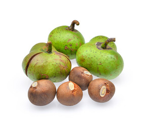 fresh tea seeds isolated on white background