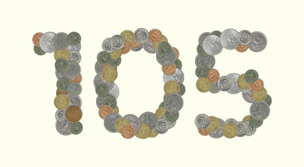 105 – Coins on yellow background