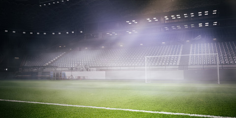 Foggy soccer field