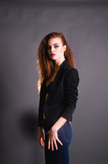 Girl fashion shoot in the studio