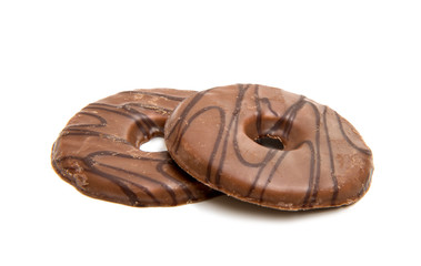 Cookies in chocolate isolated