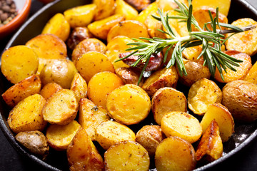 pan of roasted potatoes