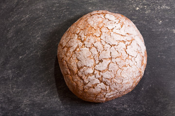 fresh bread on a dark table