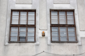 Fototapeta na wymiar Two modern windows on the facade of the house
