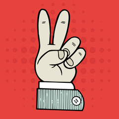 hand peace symbol sign