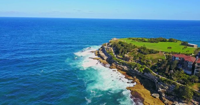 Aerial view of  coastline Bondi to Tamarama walk, Sydney 