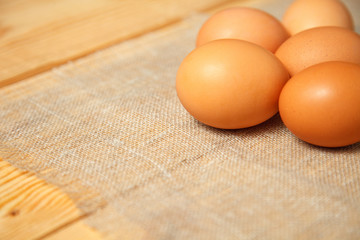 Fresh chicken brown eggs