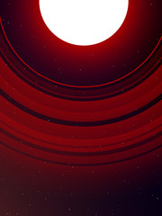 planet with giant red ring system © moga52