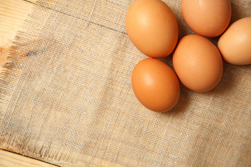 Fresh chicken brown eggs