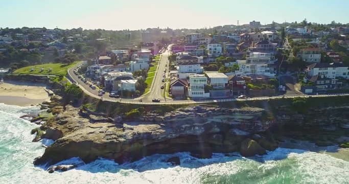 Aerial view of  coastline Bondi to Tamarama walk, Sydney 