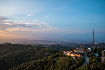Barcelona Sunset Landscape in the Mountains 