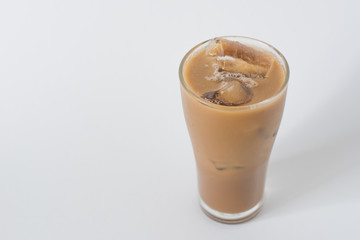 iced coffee on white background