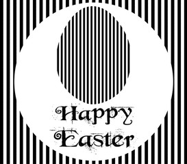 Happy easter egg vector black and white stripes