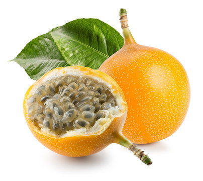 sweet granadilla or grenadia isolated on a white background
