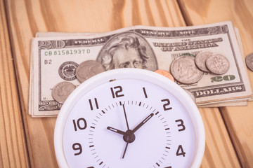 Time and money with vintage color effected