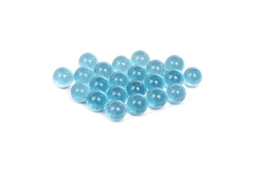 Glass decorative stones on white background