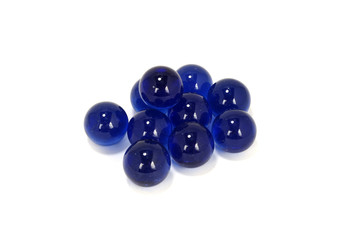 Glass decorative stones on white background