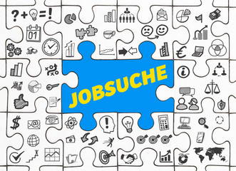 Jobsuche / Puzzle mit Symbole