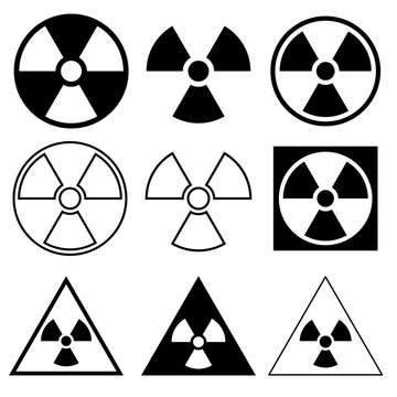 Radiation sign icons