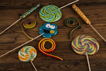 Colorful candy's and lollipop's