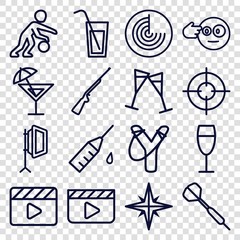 Set of 16 shot outline icons